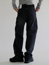 セニティーカーゴパンツ / no.5184 Senity Cargo Pants - Black denim
