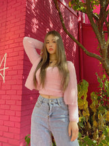 sky pink top cardigan (6676065026166)