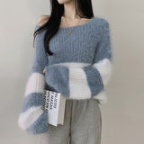 Maji Dangara Loose Fit Angora V-Neck Knitwear (6 colors)