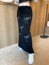 リボンマキシロングスカート/878. Ribbon maxy long sk (2color)