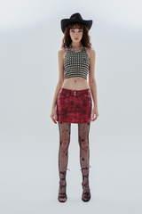 スモッグレザーローライズスカート / smog leather lowrise skirt_red