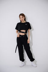 スクエアバックルショートスリーブTシャツ / TOP(9367) Square Buckle Short Sleeve T-shirt