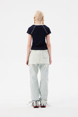 ドゥードゥルチェリーUネックTシャツ / DOODLE CHERRY U NECK T-SHIRT [NAVY]