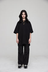 mii ロゴオーバーサイズTシャツ / mii LOGO OVERSIZED T-SHIRT BLACK