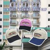 two tone vintage washing ball cap (Pink/Black)