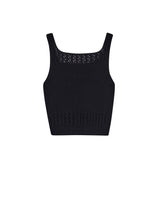 フィッシュネット スクエアネック ニット タンクトップ / FISHNET SQUARE NECK KNIT TANK TOP BLACK