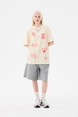ドゥードゥルチェリートムボーイグラフィックTシャツ / DOODLE CHERRY TOMBOY GRAPHIC T-SHIRT [IVORY]