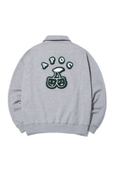 Cherry Bear Half Zipup Crewneck_Grey (6684836364406)