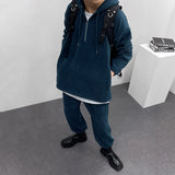 マルチコーデュロイセミジップアップフーディー/Multi-corduroy semi- zip-up hood (3 colors)