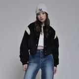 クロップバーシティージャンパー / crop varsity jumper (black)