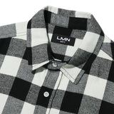 オーバーフィットフランネルシャツ/OVERFIT FLANNEL SHIRTS-WHITE+BLACK