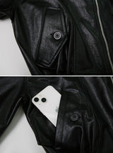 Classic Black Crop Leather Jacket