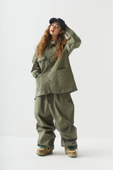 ロゴカラーコットンベーシックジャケット/BSR2223FWJK065 LOGO COLLAR COTTON BASIC JACKET KHAKI