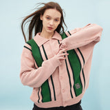 Color block collar cardigan (6686415093878)