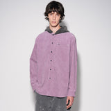 コーデュロイシャツ パーカー / corduroy shirt hoodie [purple]