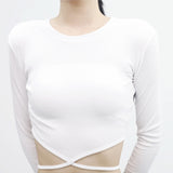[NONCODE] Lexit strap crop T-shirt