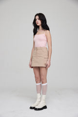バータックカーゴミニスカート / BAR TACK CARGO MINI SKIRT BEIGE