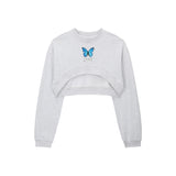 バタフライクロップスウェットシャツ/0 8 butterfly crop sweat shirt - GREY