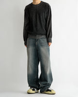 Vintage brush blue denim pants