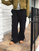 [Sheep fleece] Sento balloon side ribbon juli pants