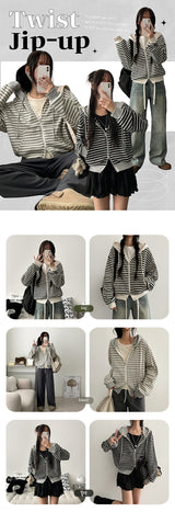 Erling Two Way Coloring Price Hooded Zip-Up