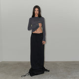 シアーマキシローライズスカート / SHEER MAXI LOWRISE SKIRT (BLACK)