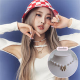Adorable Ribbon Pearl Choker Necklace - Gold