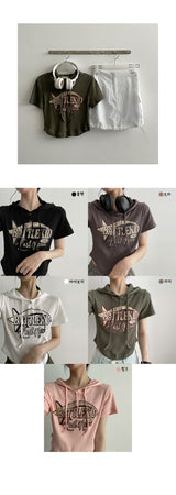ファストスナップフード半袖Tシャツ/ Fast Snap Hooded Short Sleeve Tee