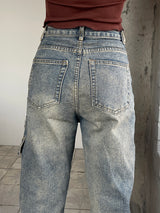 y2kヴィンテージデニムジッパーハイウエストパンツ / y2k vintage denim zipper high-waist pants