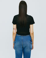 レンタルフォレストタイポクロップニット/RENTAL FOREST TYPO CROP KNIT-BLACK