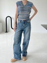 ミックスニットベスト/Mix Knit Best (3color)