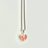 グラスハートネックレス/GLASS HEART NECKLACE(PINK)