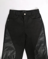 レザーポイントストリングパンツ / LEATHER POINT STRING PANTS #BLACK