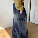 [MADE] Wooko Pintuck Cargo Back Banding Wide Denim Pants