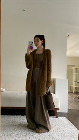 アンゴラカーディガン / brown angora cardigan