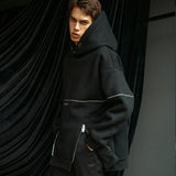 ロゴファスナー オーバーフィットシャーリング フードパーカー/DECF Logo Fastener Over fit Shearling Hoody_DECF (4431928852598)