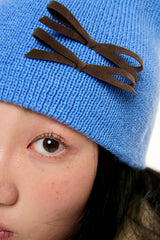 MINI RIBBON BEANIE / BLUE