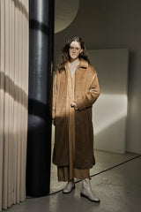 フェイクファーロングコート/FAKE FUR LONG COAT_BROWN