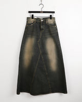 Ito Sand Washed Wide Maxi Denim Skirt