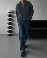 ノブウォーマーハーフジップアップニットウェア