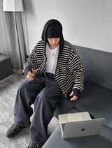 No.0363 st KNIT hood warmer zip-up (3color)