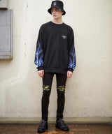 稲妻袖プリントトレーナー / LIGHTNING SLEEVE SWEATSHIRT (4580956602486)
