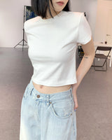 クールラインクロップベーシックショートスリーブTシャツ