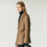 HALF STITCH BLAZER BROWN
