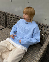 Heart knit /  overfit knit