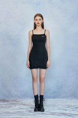 HIDE Lettuce Edge Line Dress (Black) (6570971463798)