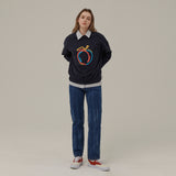 ピーチエンボスドプリントスウェットシャツ / PEACH EMBOSSED PRINT SWEATSHIRT_NAVY