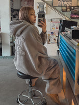 (UNISEX) ダブルパッチ羊起毛オーバーフード