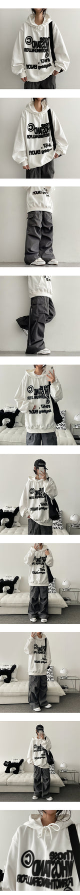 Tooth lettering overfit hoodie
