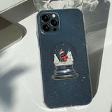 SnowBlack - Christmas Snow Somecat Ball Phone Case Bead Tok Set_glitter